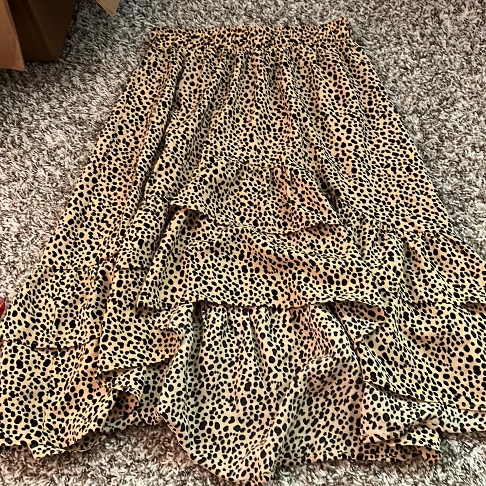 Animal Print High Low Skirt